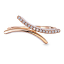 Кольцо из красного золота с бриллиантами, перламутром