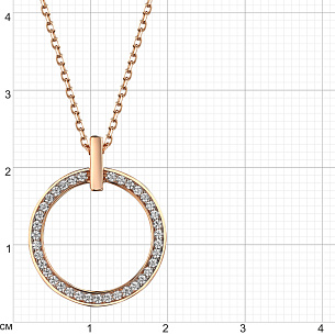 Колье из красного золота с фианитом