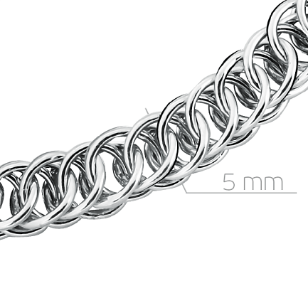 Цепь ручной работы из серебра, плетение персидское