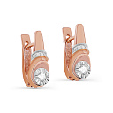 Серьги с английским замком из красного золота с бриллиантами
