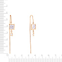 Продевки из красного золота с фианитом