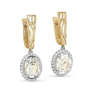 Серьги с английским замком из желтого золота