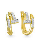 Серьги из желтого золота с бриллиантами