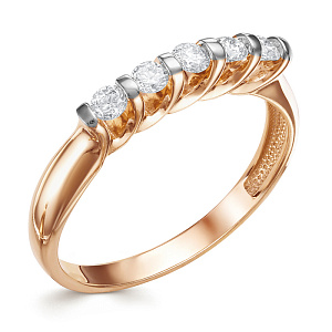 Кольцо из красного золота с бриллиантами