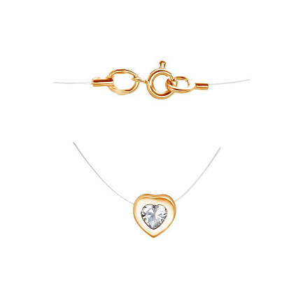 Колье из красного золота с фианитом