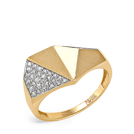 Кольцо из желтого золота с бриллиантами