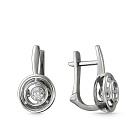 Серьги из белого золота с фианитом