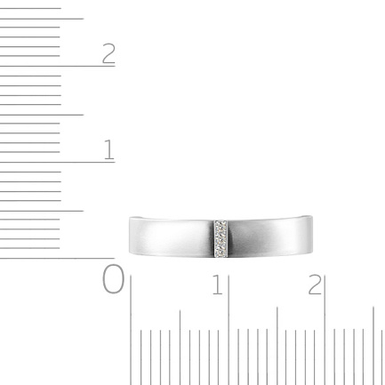Кольцо обручальное из белого золота с бриллиантами