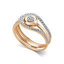 Кольцо из красного золота с бриллиантами