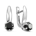 Серьги с английским замком из белого золота с бриллиантами