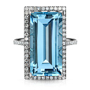 Кольцо из белого золота с бриллиантами, топазом