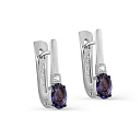 Серьги с английским замком из белого золота с бриллиантами