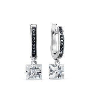 Серьги из белого золота с бриллиантами