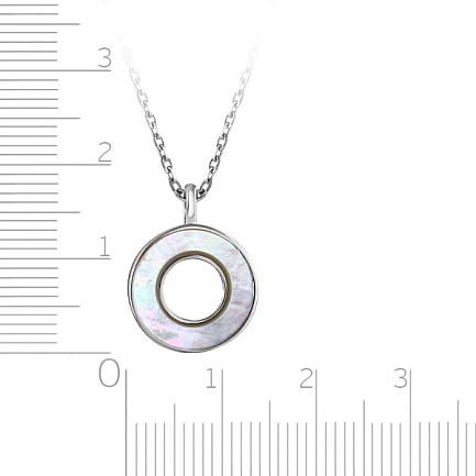 Колье из серебра с перламутром, фианитом