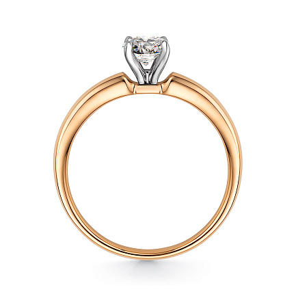 Кольцо из красного золота с бриллиантом