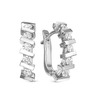 Серьги из белого золота с бриллиантами