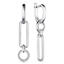 Серьги с английским замком из серебра с фианитами