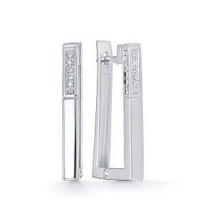 Серьги из белого золота с бриллиантами