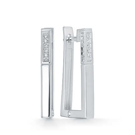 Серьги из белого золота с бриллиантами