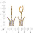 Серьги из желтого золота с бриллиантами