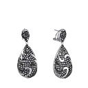 Серьги из белого золота с бриллиантами, топазами