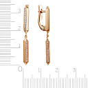 Серьги с английским замком из красного золота с бриллиантами