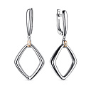 Серьги с английским замком из серебра с бриллиантами