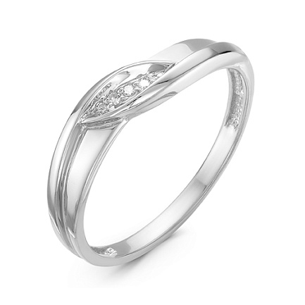 Кольцо из белого золота с бриллиантами