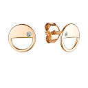 Пусеты из красного золота с бриллиантами