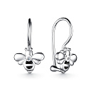 Серьги с французским замком из серебра с фианитами