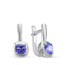 Серьги из белого золота с танзанитами