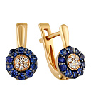 Серьги с английским замком из красного золота с бриллиантами