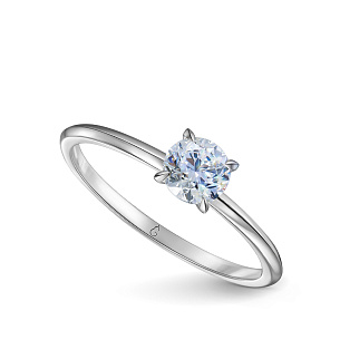 Кольцо из белого золота с бриллиантом