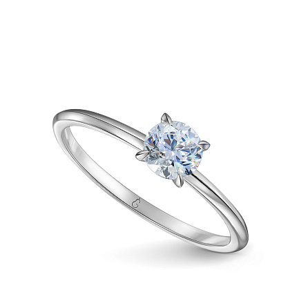 Кольцо из белого золота с бриллиантом