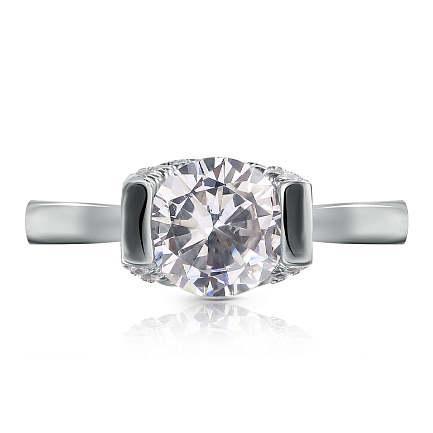 Кольцо из серебра с фианитом