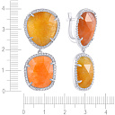 Серьги с английским замком из серебра с кианитом