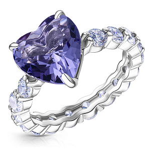 Кольцо из серебра с фианитом