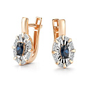 Серьги с английским замком из красного золота с бриллиантами