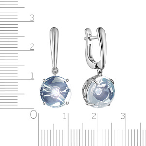 Серьги с английским замком из белого золота с бриллиантами