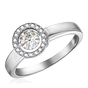 Кольцо из белого золота с бриллиантами