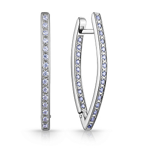 Серьги с английским замком из серебра с фианитом