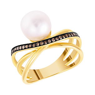 Кольцо из желтого золота с бриллиантом