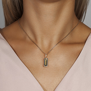 Подвеска из желтого золота с бриллиантами, аметистом