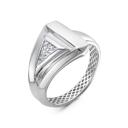 Кольцо из белого золота с бриллиантами