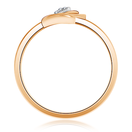 Кольцо из красного золота с фианитом