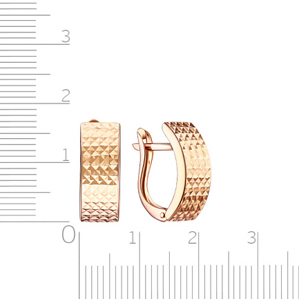 Серьги с английским замком из красного золота