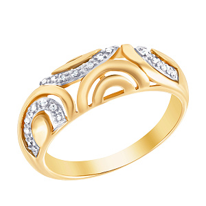 Кольцо из желтого золота с бриллиантами