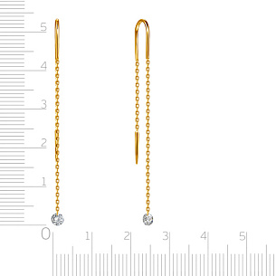 Продевки из желтого золота с бриллиантами, плетение якорное