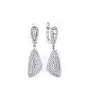 Серьги с английским замком из серебра с фианитом