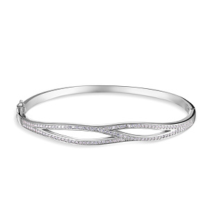 Браслет декоративный из серебра с фианитом